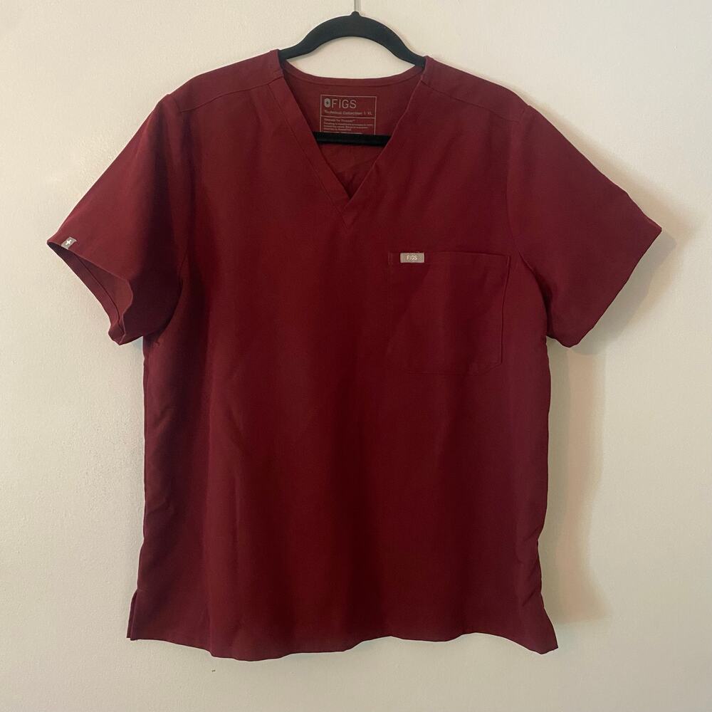 FIGS Burgundy Red Caterina Scrub Top Nurse Doctor Uniform Women's size XL